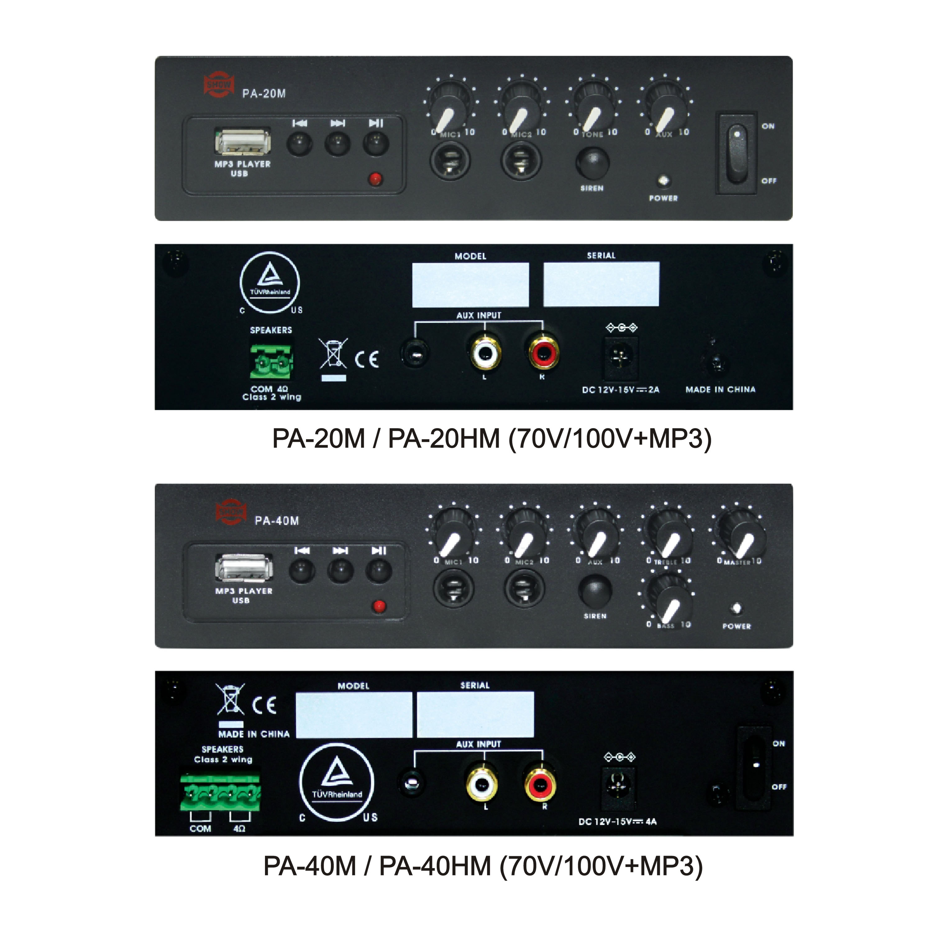 PA-20M / PA-20HM / PA-40M / PA-40HM